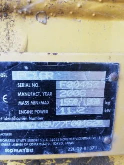 5#5567 Miniescavatore Komatsu PC 16R HS