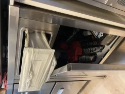 Mobile con cassetto batti caffè in acciaio inox