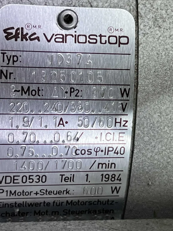 Motore EFKA Variostop VD 374