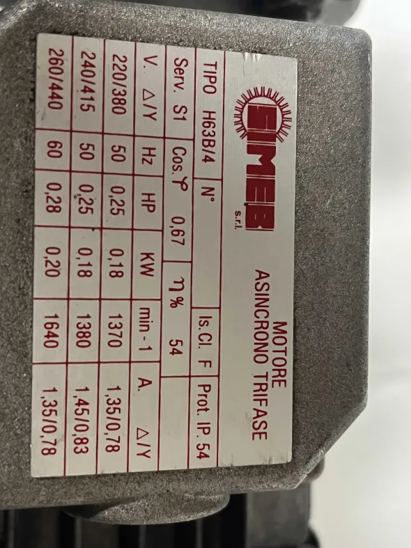 Motoriduttore SIMER HP 0,25 – 20:1 1400 giri
