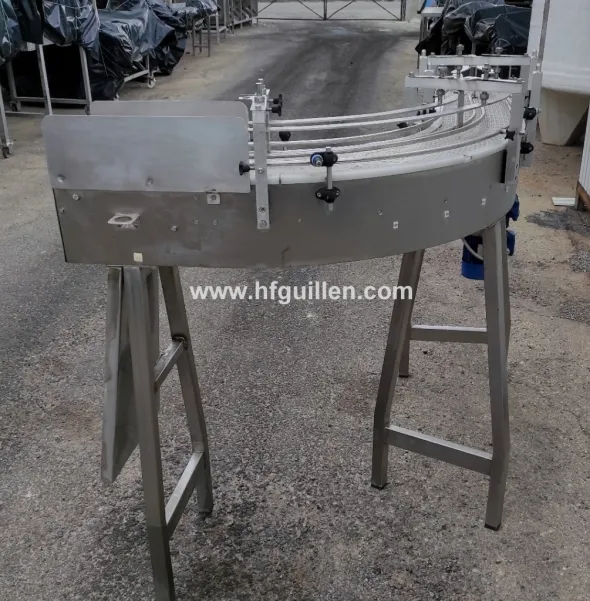 NASTRO TRASPORTATORE ALLINEATORE INOX CURVO 90°