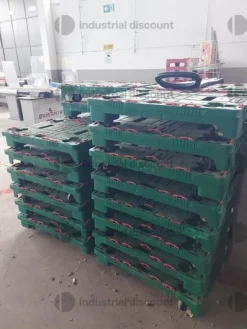 36#9470 Pallet carrelati rettangolari in plastica verde