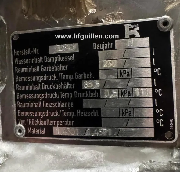 PENTOLA A VAPORE BASSA PRESSIONE KÜPPERSBUSCH FNR 250