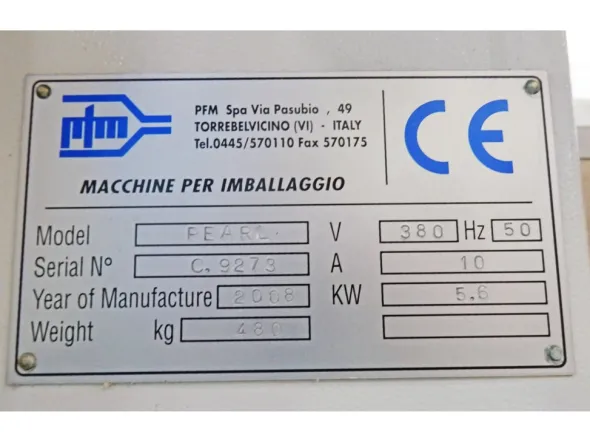 PFM Packaging Machinery PEARL - horizontal pillow-pack wrapper - Year 2008