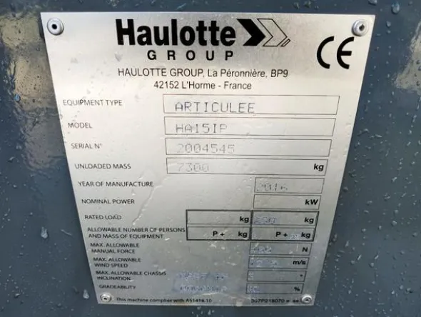 3#4333 Piattaforma articolata Haulotte HA 15 IP