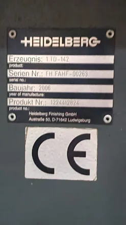 Piegatrice HEIDELBERG STAHLFOLDER TD 142