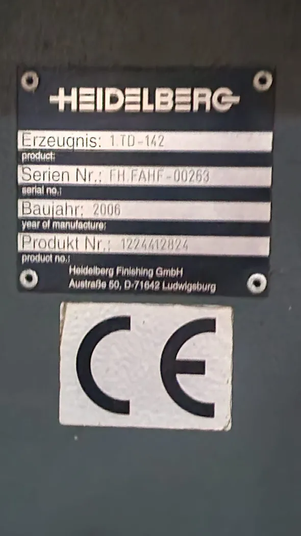 Piegatrice HEIDELBERG STAHLFOLDER TD 142