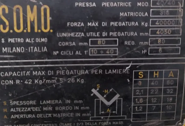 PIEGATRICE SOMO4000 X 40