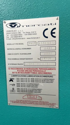 PIEGATRICE SYNCRO VIMERCATI 5000×200ton