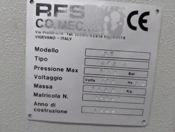 2#7341 Pressa doratrice elettronica RFS CO. MEC. BT 4/2 A