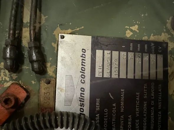 PRESSA MECCANICA AGOSTINO COLOMBO MOD. PEIL GLAUCA L 25
