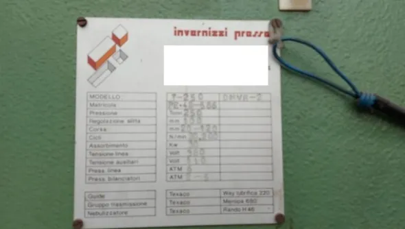 27#7166 Pressa meccanica Invernizzi DMVR-2