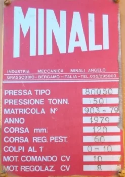 19#3528 Pressa piegatrice Minali da 8200x80 Ton