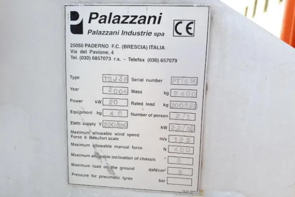 5#4535 Ragno piattaforma cingolata Palazzani tsj 38