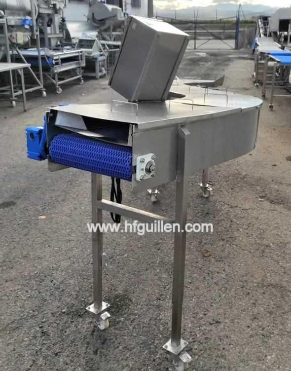 REF-2394 NASTRO TRASPORTATORE A DOPPIA CURVA INOX