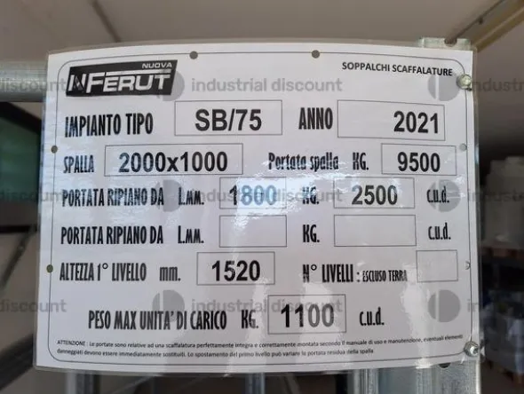 15#9370 Scaffalatura portapallet Nuova Ferut