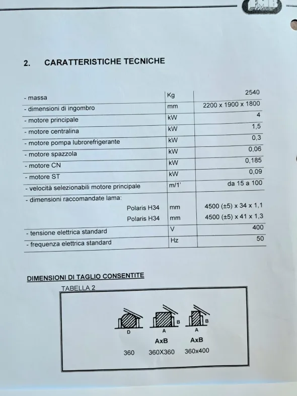 Segatrice automatica FMB Polaris usata