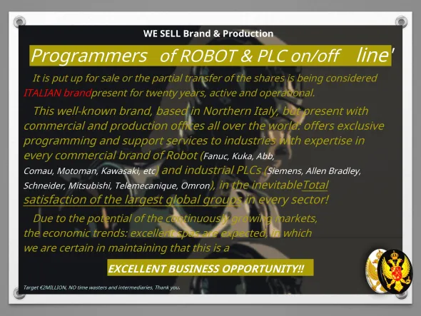 SELL ROBOT & PLC Programmers Company