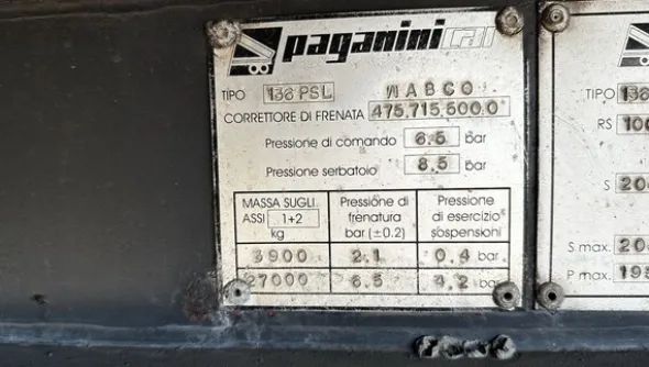 2#8332 Semirimorchio Paganini Car modello 136PSL con cassone ribaltabile