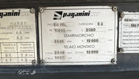 2#8332 Semirimorchio Paganini Car modello 136PSL con cassone ribaltabile