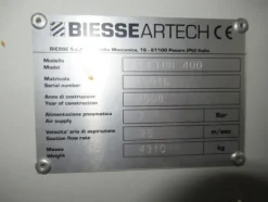 16#3116 Sezionatrice Biesse Artech