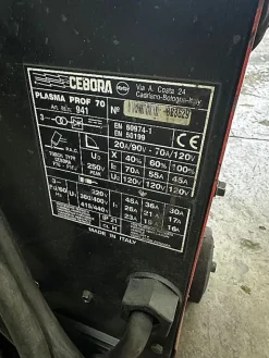 Taglio plasma Cebora Prof 70 ARC Control