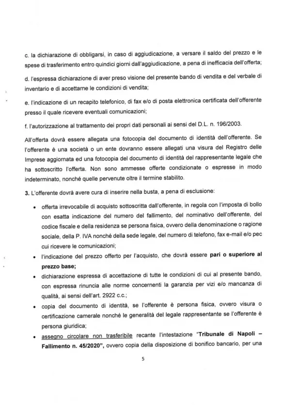 Termoformatrice e altri macchinari e beni mobili
