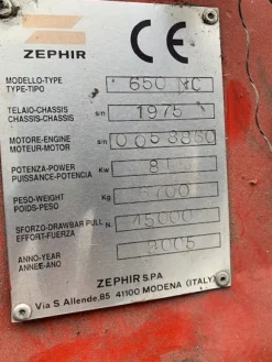 5#4646 Trainatore Zephir 650 NC