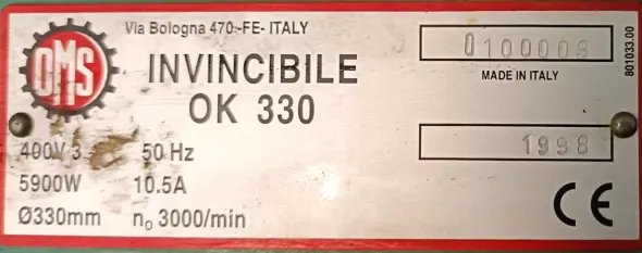 Troncatrice Doppia OMS INVINCIBILE OK 330 USATA