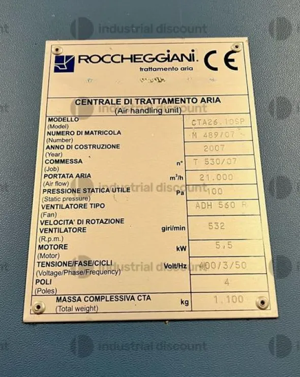 1#8897 Unità trattamento aria Roccheggiani