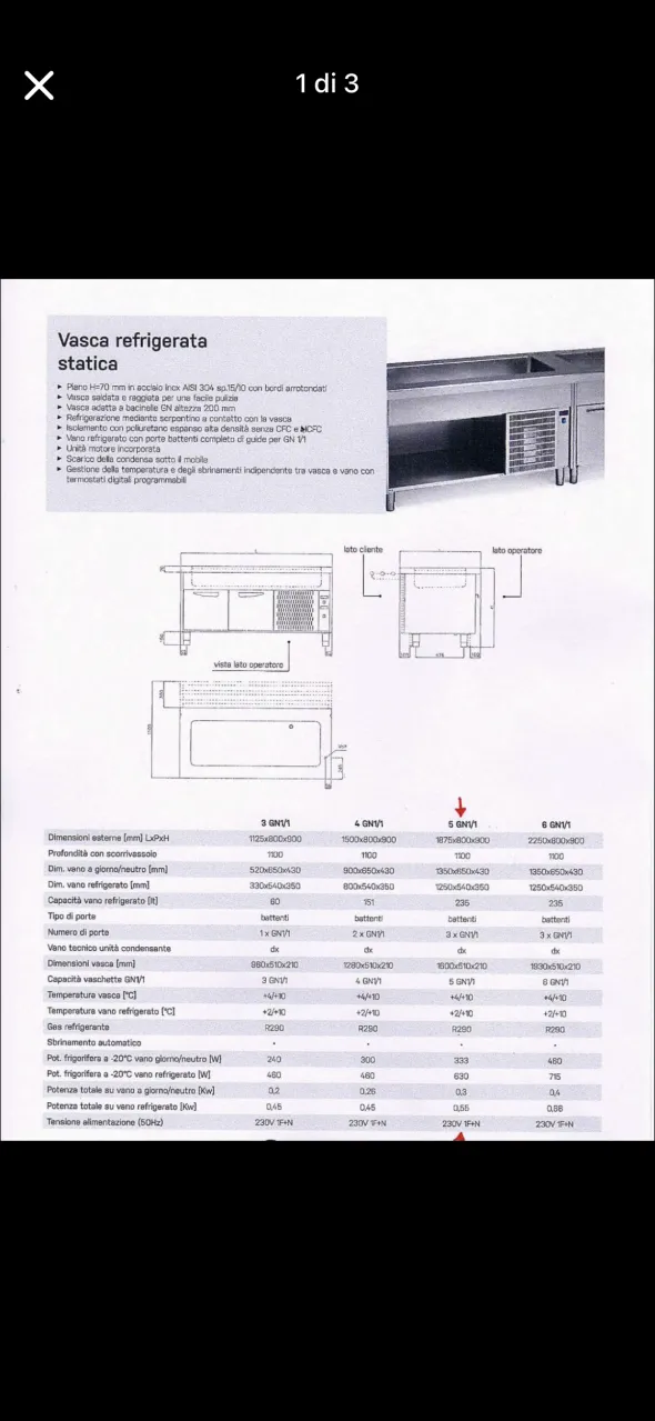 Vasca refrigerata statica